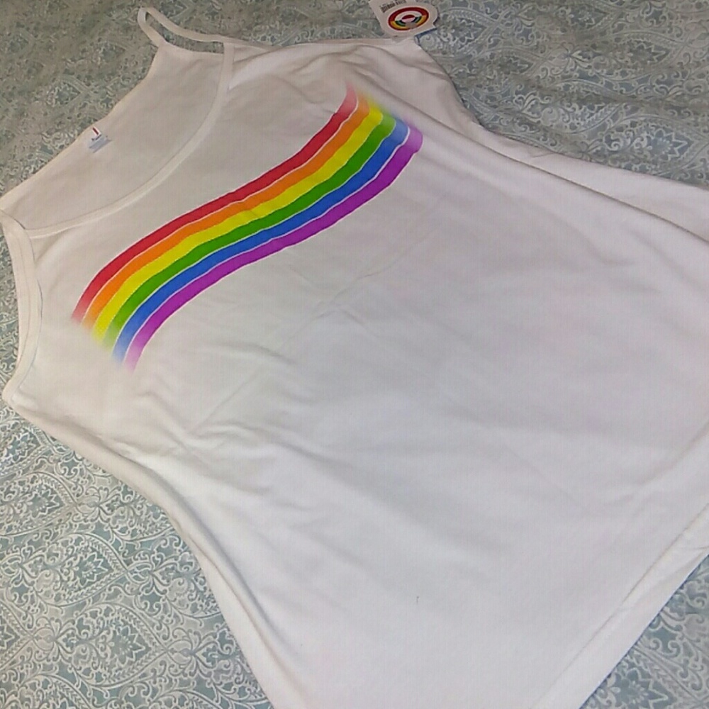 White Rainbow Tank Top